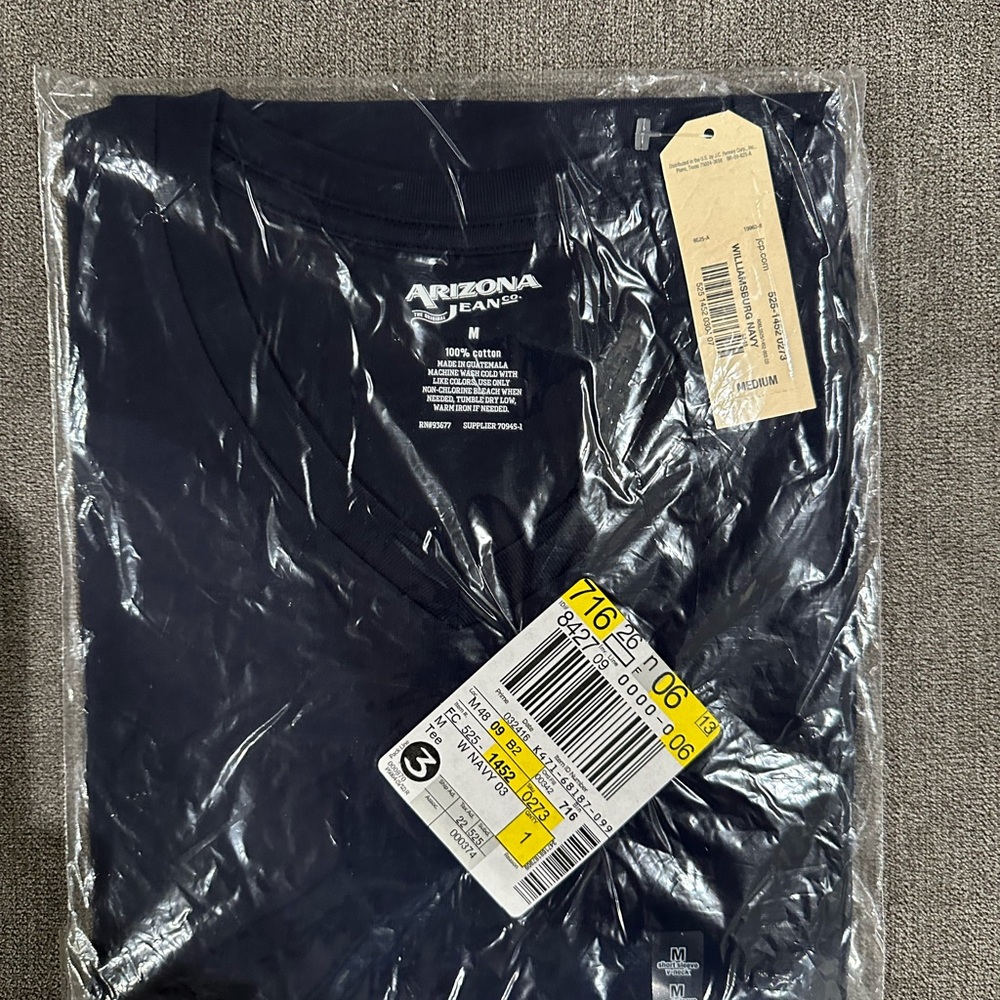 Arizona Jean Company Navy Short Sleeve V - Neck